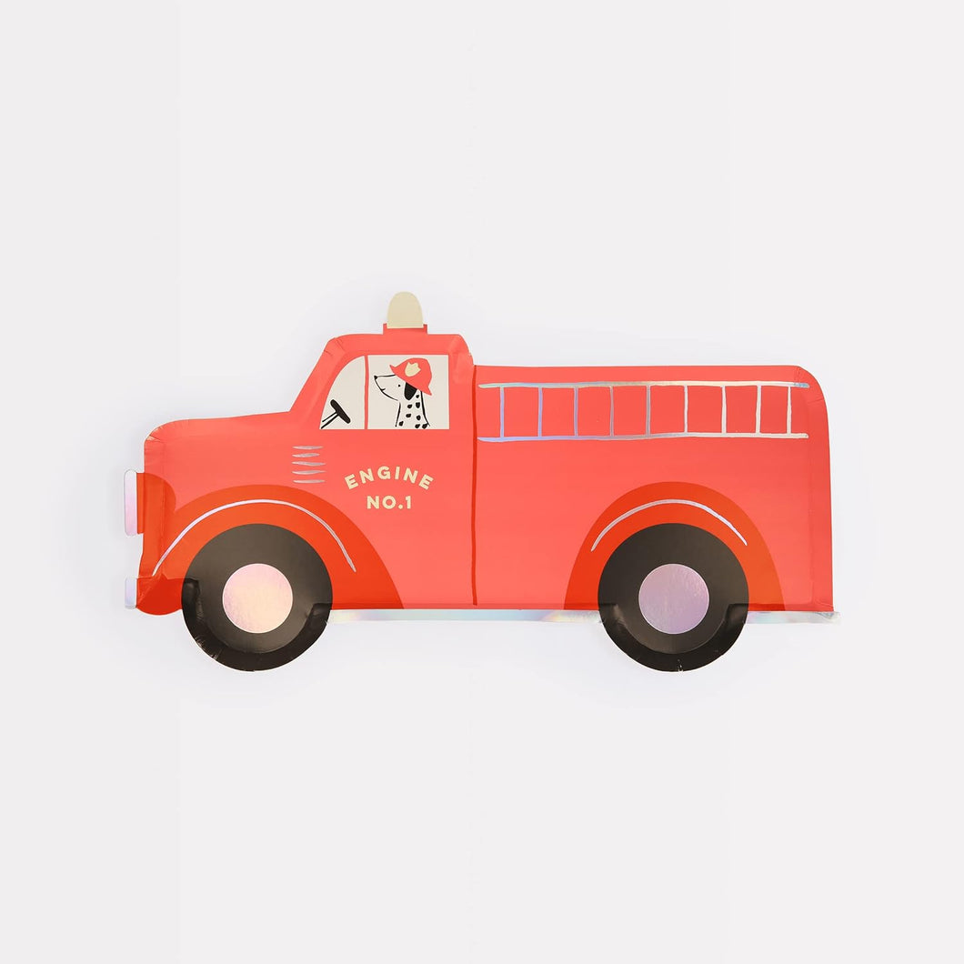 Meri Meri Fire Truck Plates, x8