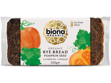 Biona Organic Rye Bread Pumpkin Seed 500g Meats & Eats