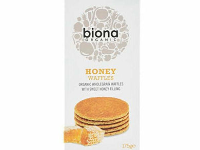 Biona Organic Honey Waffles (Organic Crunchy Waffles With Sweet Honey Filling) - 175 g - Meats And Eats
