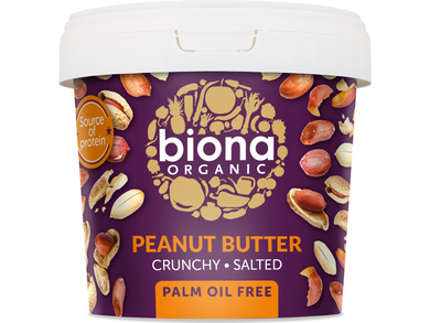 Biona Organic Peanut Butter Crunchy 1kg Meats & Eats