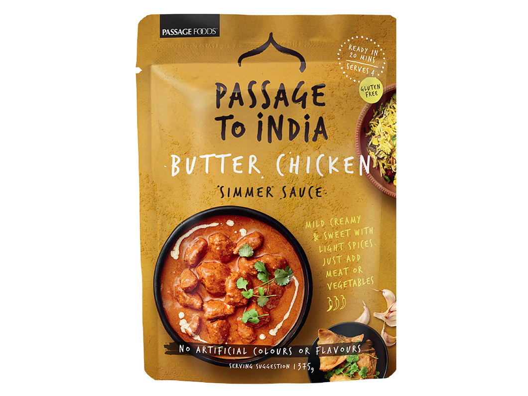 Passage to India Butter Chicken Simmer Sauce 375g Meats & Eats