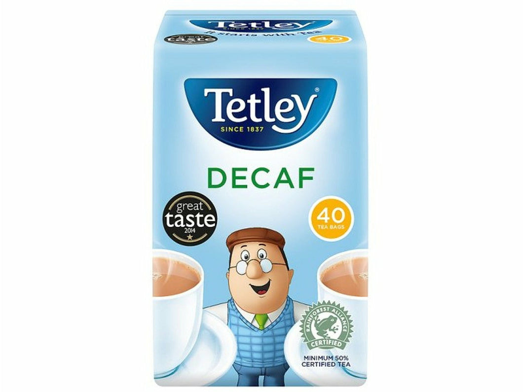 Tetley Decaffeinated 40 Tea Bags - Meats And Eats