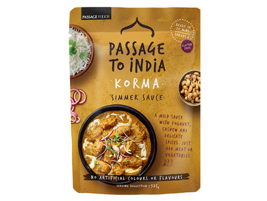 Passage to India Korma Simmer Sauce 375g Meats & Eats