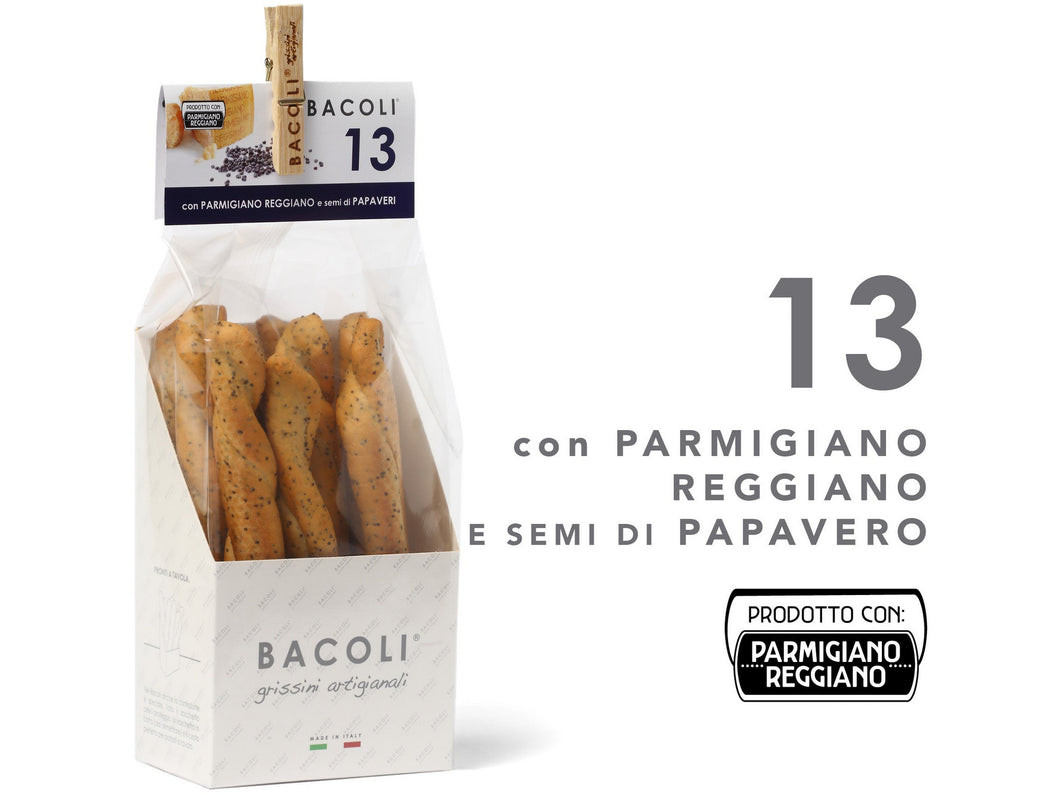 Bacoli Grissini with PARMIGIANO REGGIANO AND POPPY SEEDS - Marta Maistrello 150g Meats & Eats