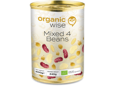 Organic Wise - Mixed 4 Beans 400g Meats & Eats