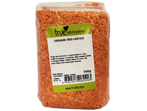 True Organic Red Lentils 500g Meats & Eats