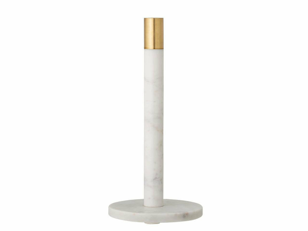 Emira Kitchen Paper Stand, White, Marble - Meats And Eats