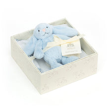 Load image into Gallery viewer, Bashful Blue Bunny Gift Set, Muslin and Toy
