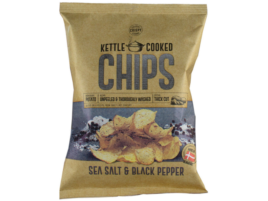 Kettle Cooked Chips Seasalt & Black Pepper 150g Meats & Eats