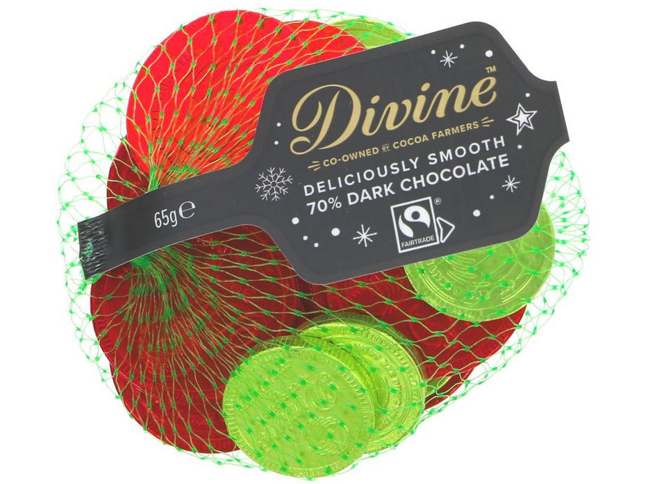 Divine 70% Dark Chocolate Coin Bag 65g