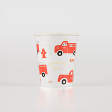 Load image into Gallery viewer, Meri Meri Fire Truck Cups, x8

