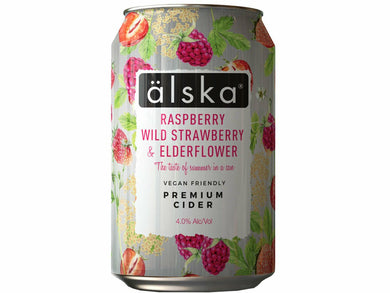 Alska Raspberry, Wild Strawberry & Elderflower Premium Cider 330ml Meats & Eats